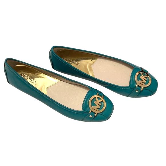 Michael Kors Womens Shoes Green Fulton Moccasins Flats 7 Leather Upper Slip On - Picture 3 of 15